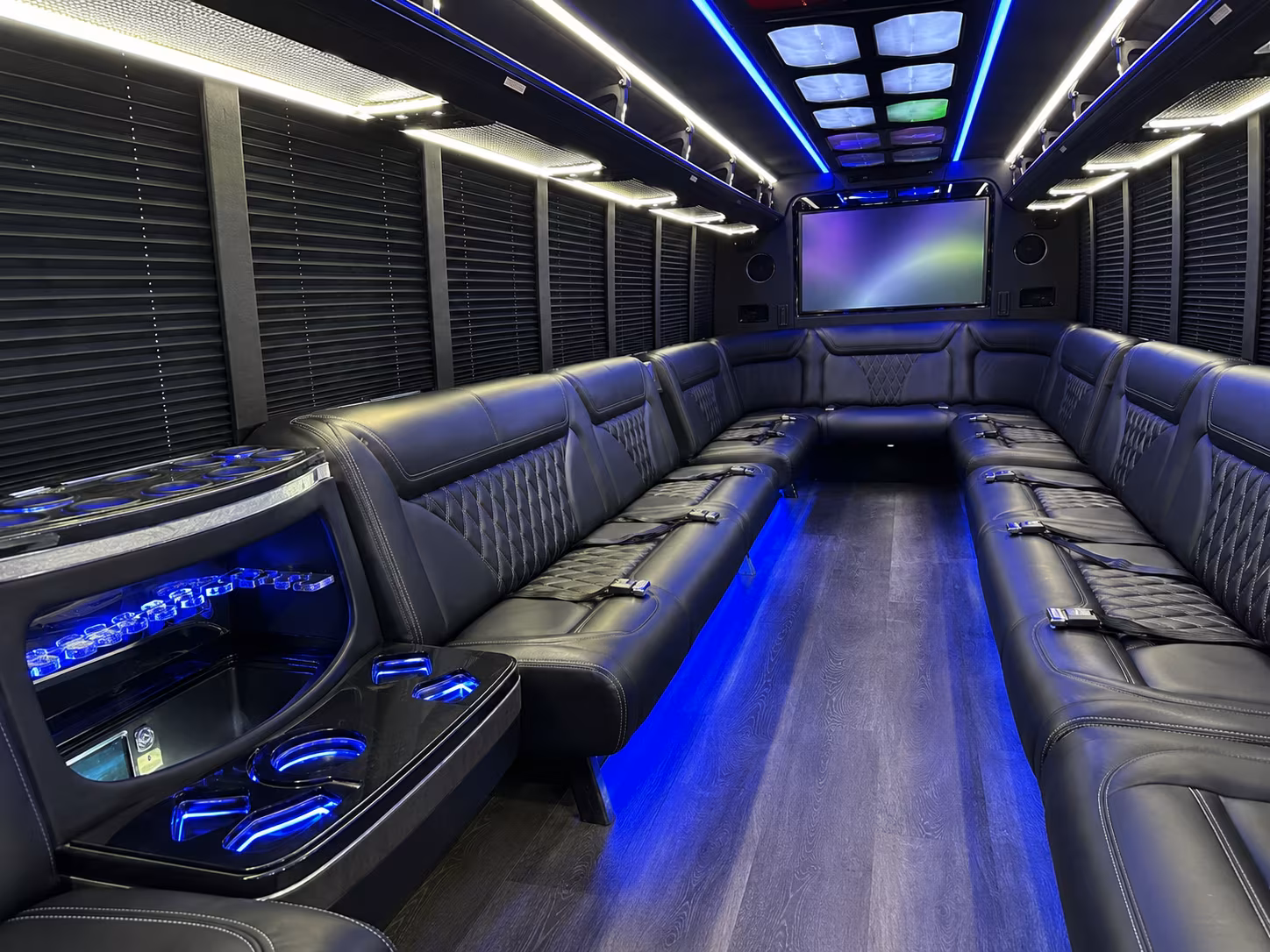 colorado springs 20 passenger party bus inside