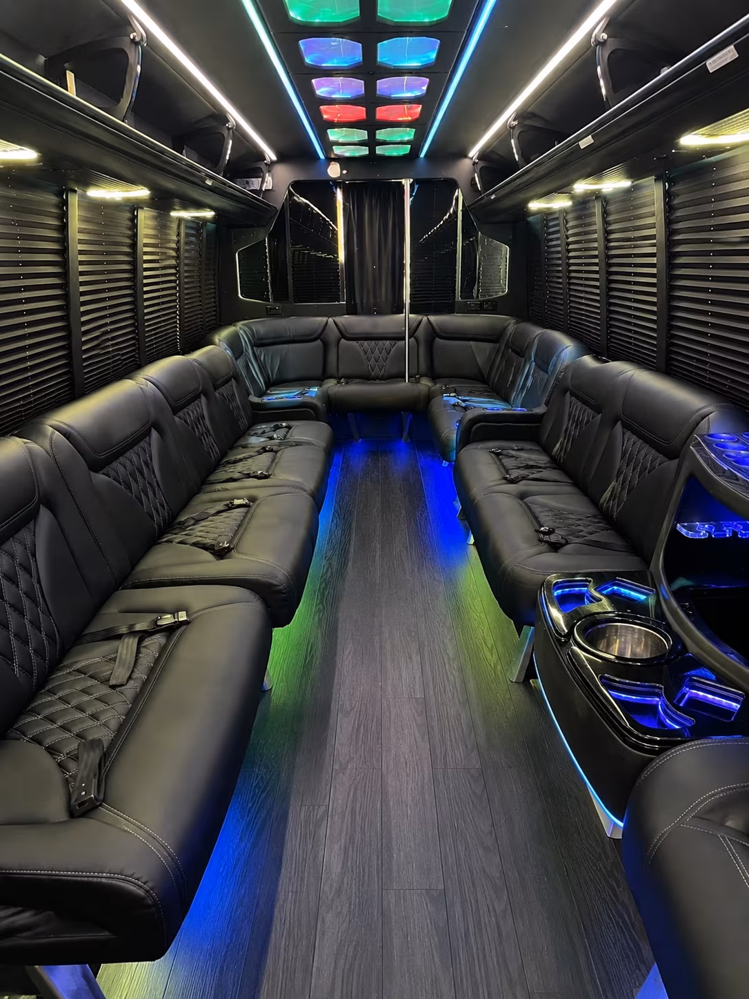 colorado springs 20 passenger party bus interior