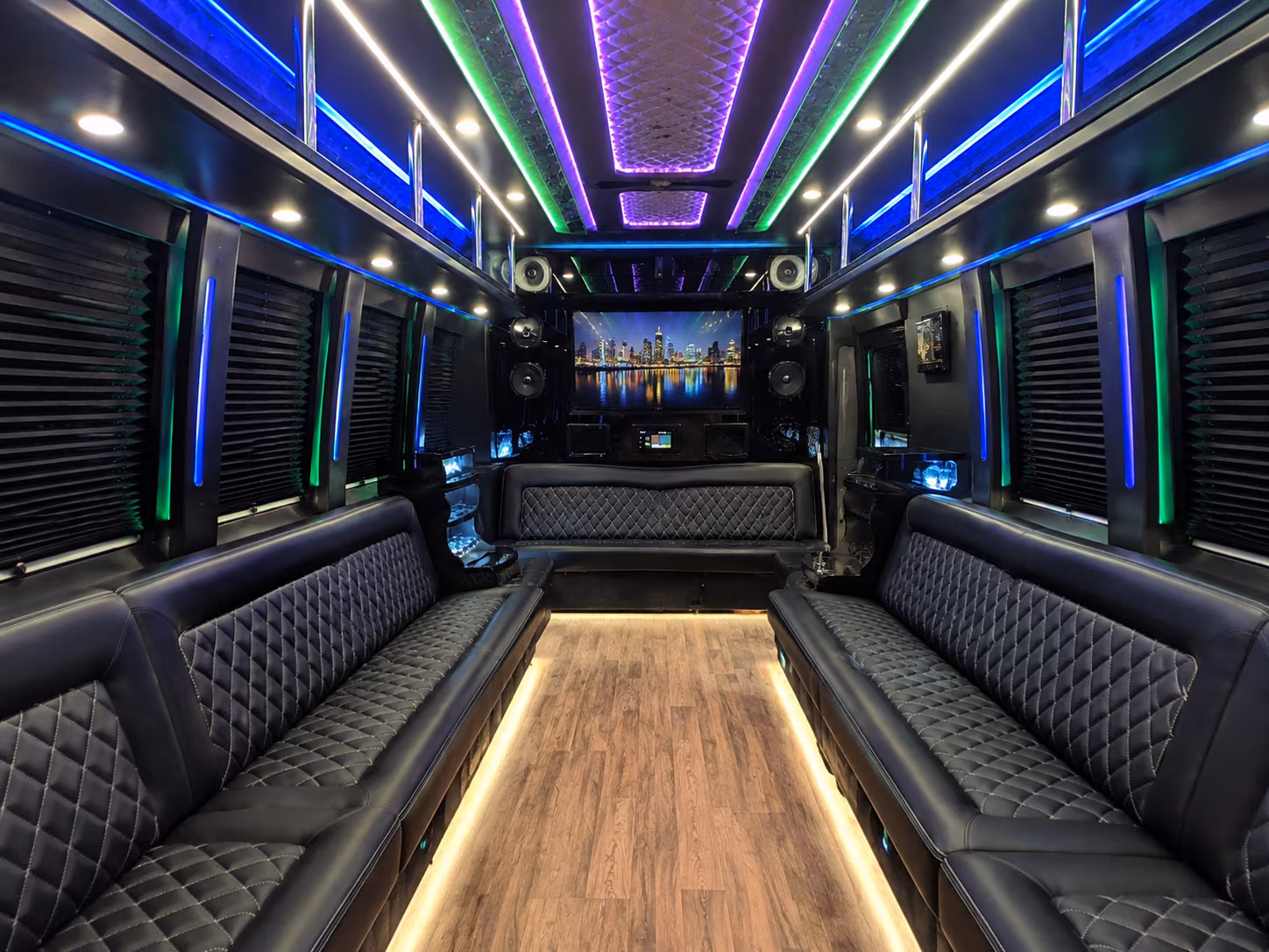 colorado springs 25 passenger party bus interior
