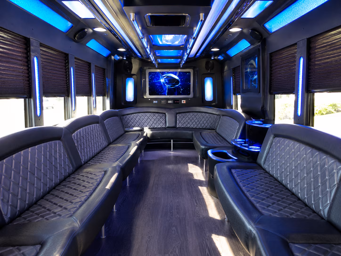 colorado springs 28 passenger party bus inside